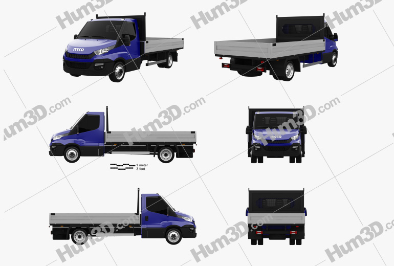 Iveco Daily Dropside 2014 Blueprint Template