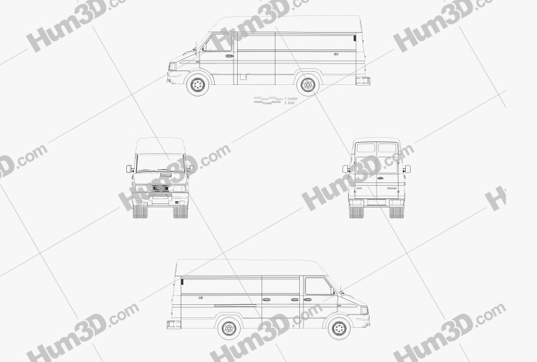 Iveco Daily Kastenwagen 1996 Blaupause