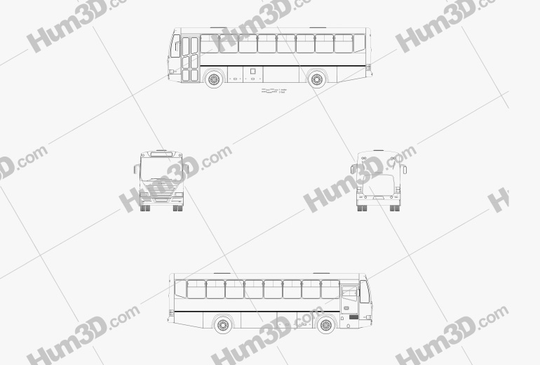 Iveco Afriway Autobús 2016 Blueprint