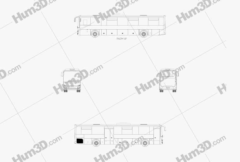 Iveco Crossway Pro Bus 2013 Blueprint