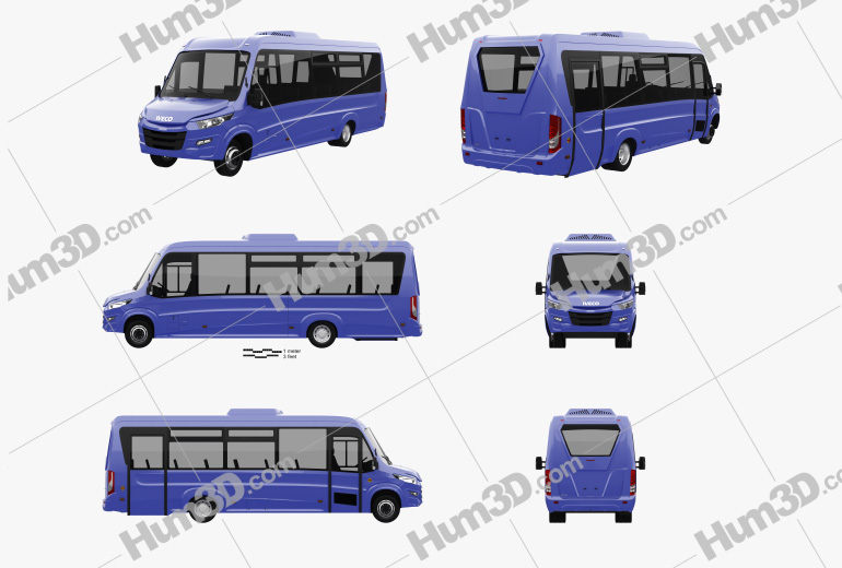 Iveco Daily VSN-700 bus 2018 Blueprint Template