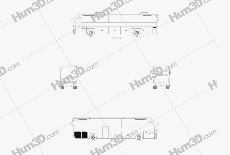 Iveco Magelys Pro Autobus 2013 Blueprint