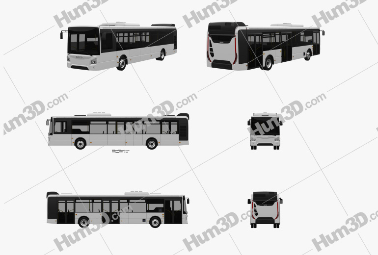 Iveco Urbanway bus 2013 Blueprint Template