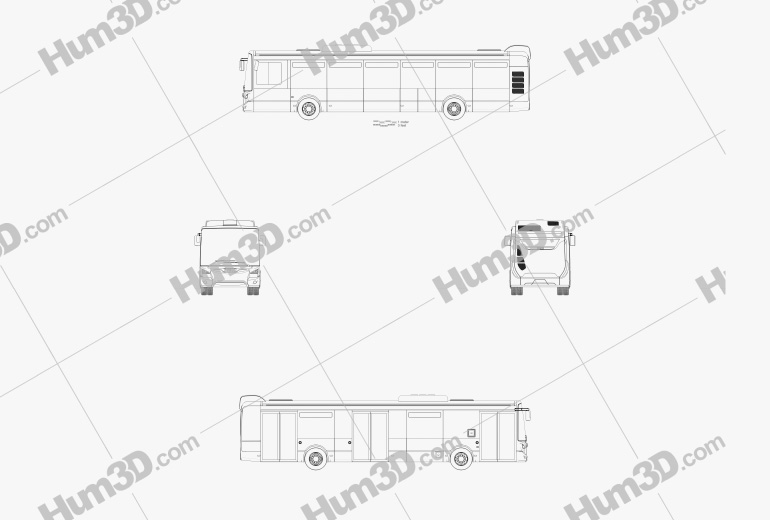 Iveco Urbanway Autobus 2013 Blueprint