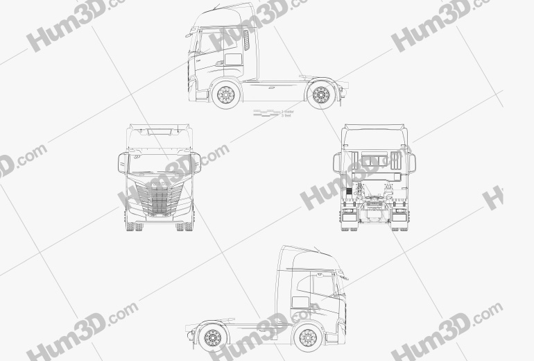 Iveco S-Way Camion Trattore 2019 Blueprint