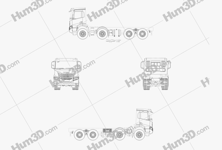 Iveco X-Way Camion Châssis 2020 Blueprint