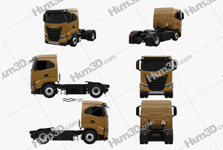 Iveco X-Way Tractor Truck 2020 Blueprint Template