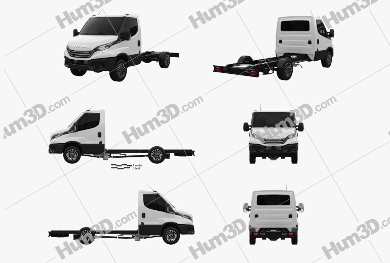 Iveco Daily Single Cab Chassis 2021 Blueprint Template