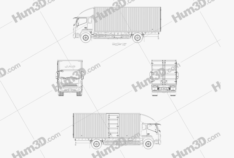 JAC Shuailing W Box Truck 2016 Blueprint