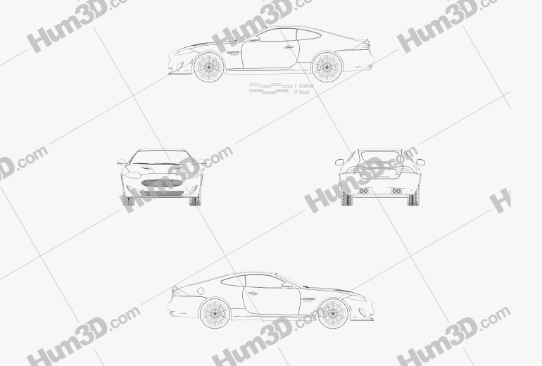 Jaguar XKR (X150) 2015 Blueprint