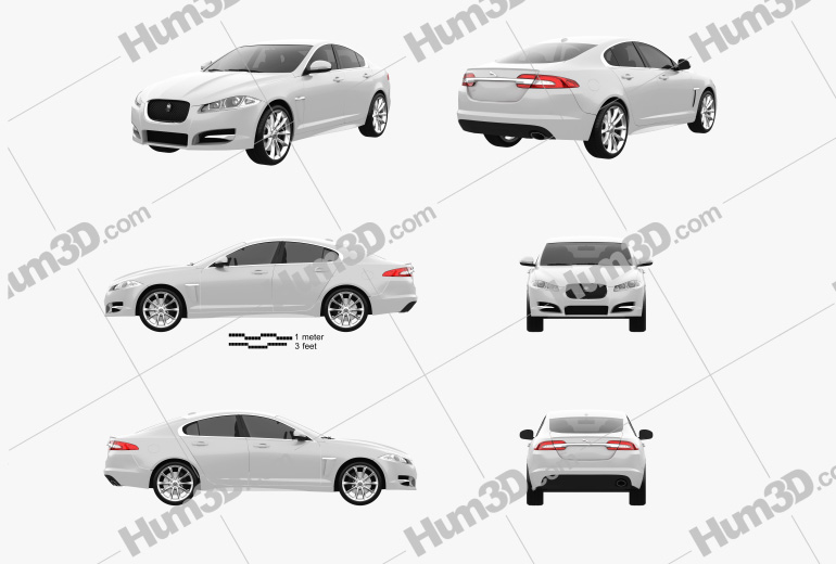 Jaguar XF 2015 Blueprint Template