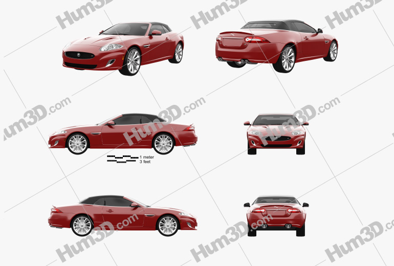 Jaguar XKR convertible 2014 Blueprint Template