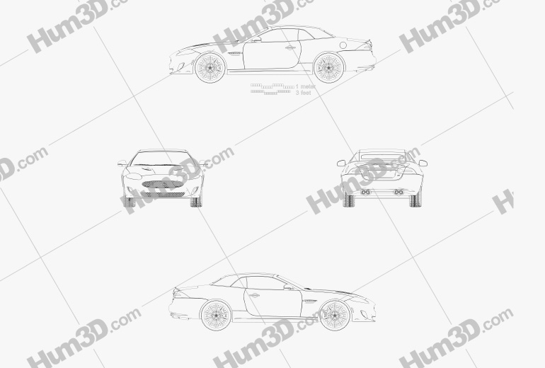 Jaguar XKR convertible 2014 Blueprint