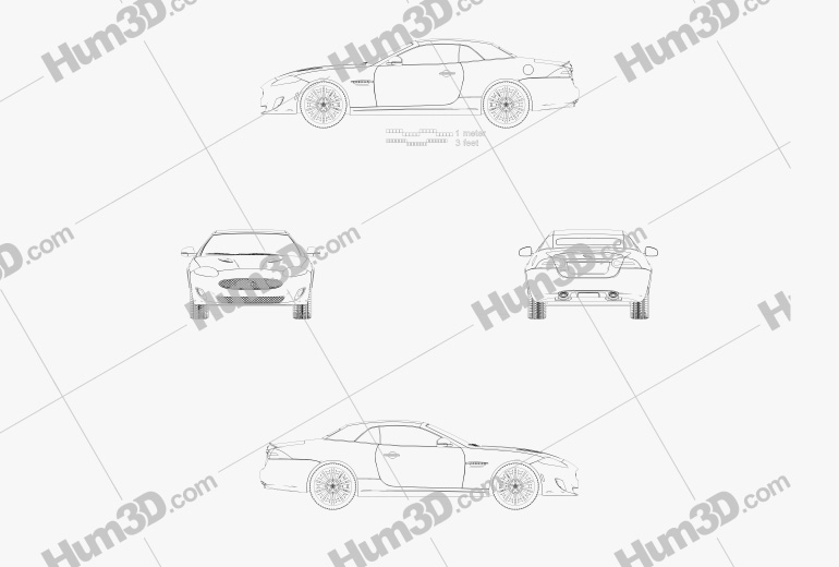 Jaguar XK 敞篷车 2014 蓝图
