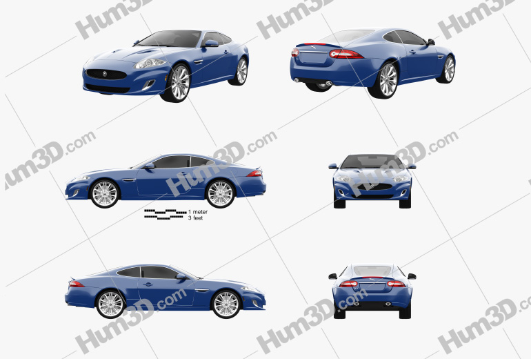 Jaguar XK coupe 2014 Blueprint Template