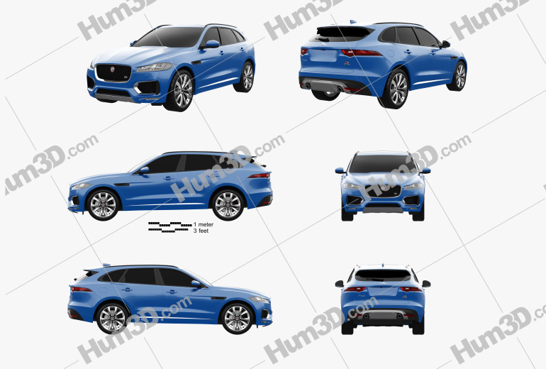 Jaguar F-Pace S 2020 Blueprint Template