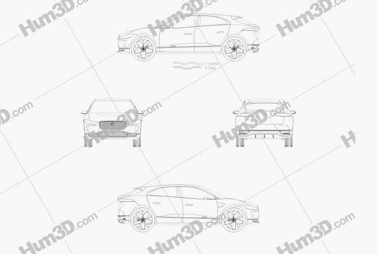 Jaguar I-Pace Concept 2019 Blueprint