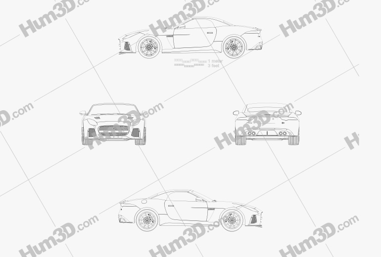 Jaguar F-Type SVR Cabriolet 2020 Blueprint
