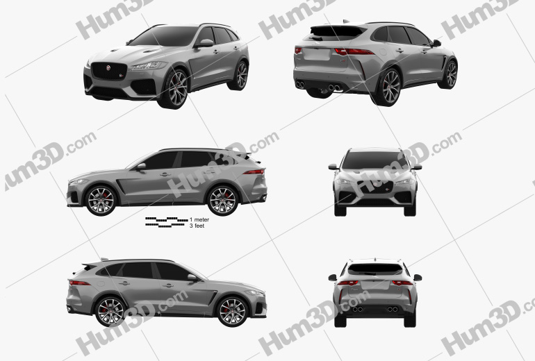 Jaguar F-Pace SVR 2019 Blueprint Template