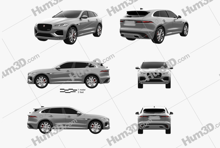 Jaguar F-Pace R-Dynamic 2020 Blueprint Template