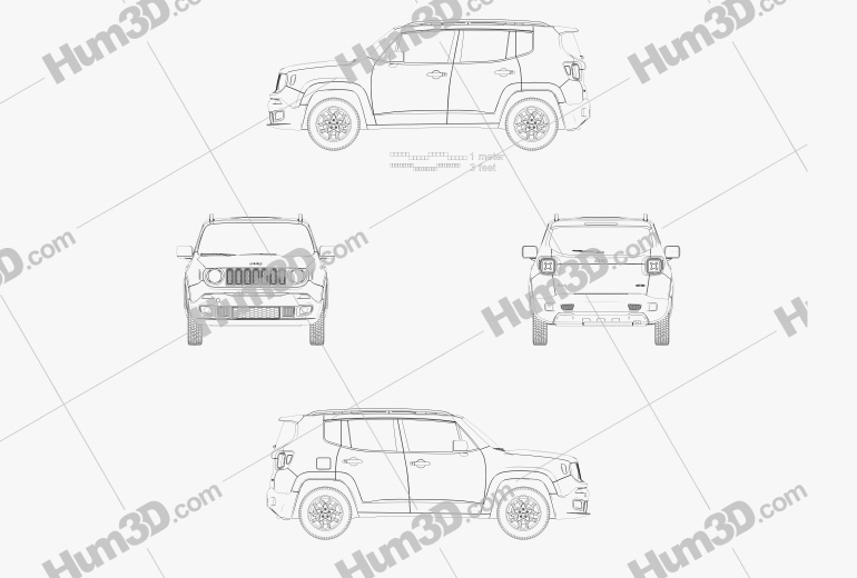 Jeep Renegade Latitude 2015 Disegno Tecnico