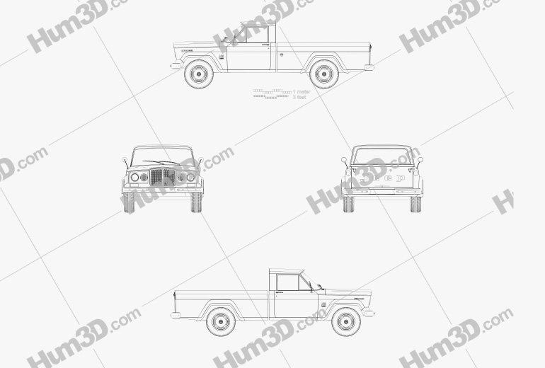 Jeep Gladiator 1962 ブループリント