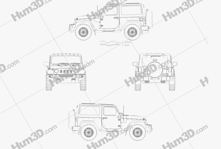 Jeep Wrangler Project Kahn JC300 Chelsea Black Hawk дводверний 2019 Креслення