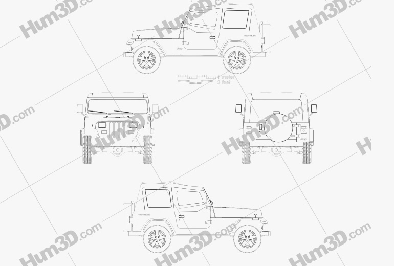 Jeep Wrangler YJ 1987 Blueprint