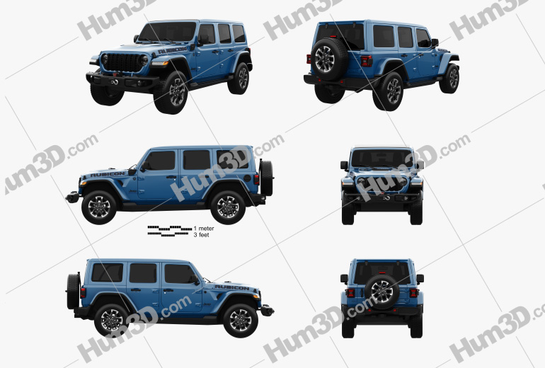 Jeep Wrangler Unlimited Rubicon X 4xe 2024 Blueprint Template