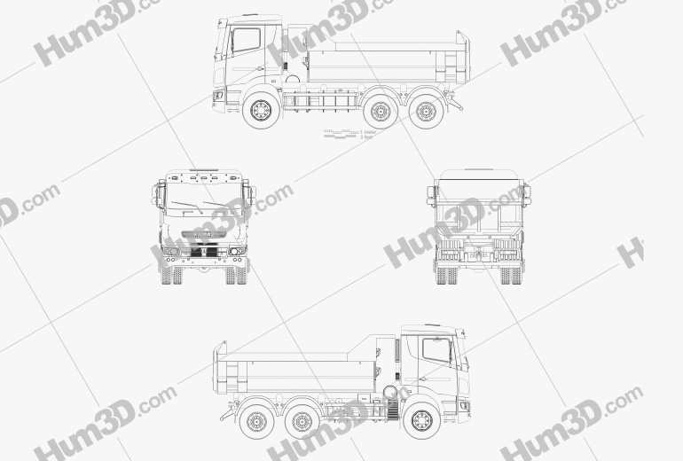Kamaz 65802 Dumper Truck 2013 Blueprint