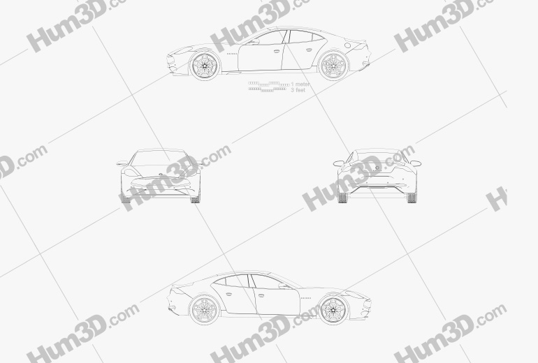 Karma Revero GT 2020 테크니컬 드로잉