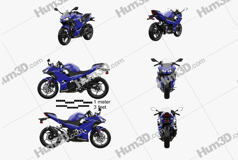 Kawasaki Ninja 400 2018 Blueprint Template
