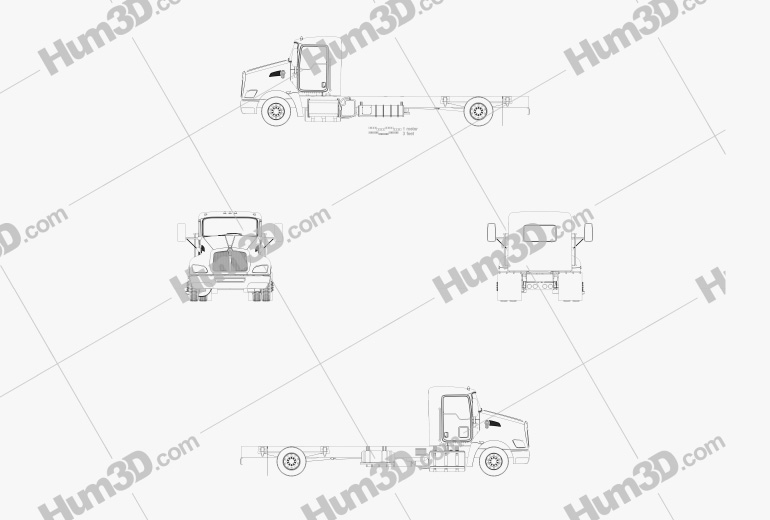 Kenworth T270 Chassis Truck 2016 Blueprint
