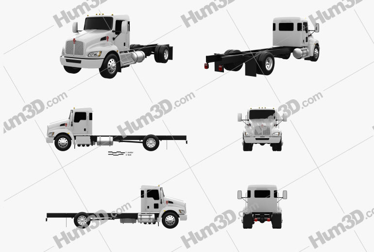 Kenworth T370 Chassis Truck 2018 Blueprint Template