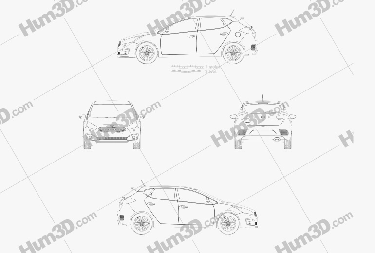Kia Ceed EcoDynamics hatchback 2018 Blueprint