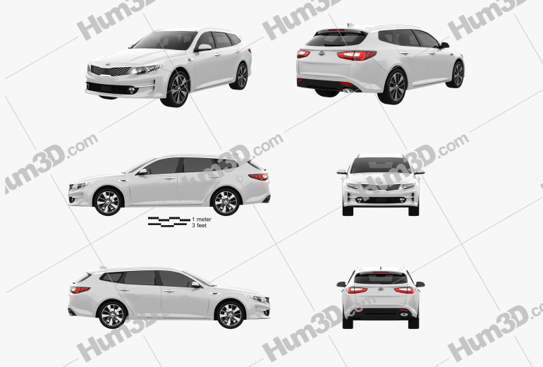 Kia Optima wagon 2020 Blueprint Template