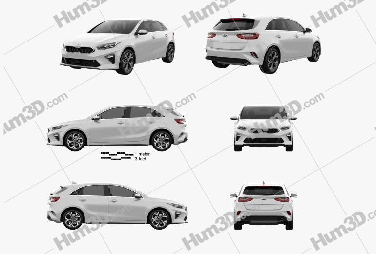 Kia Ceed hatchback 2021 Blueprint Template