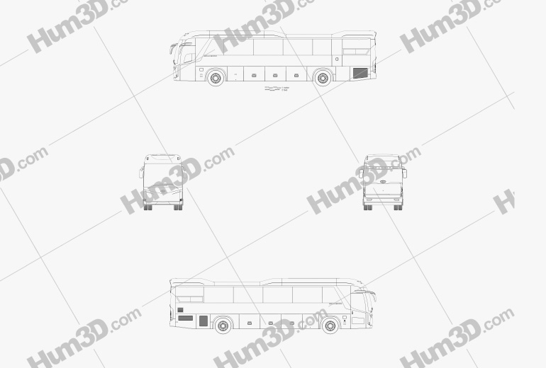 Kia Granbird Autobús 2021 Blueprint