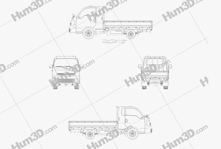 Kia Bongo EV Pickup 2023 Blueprint