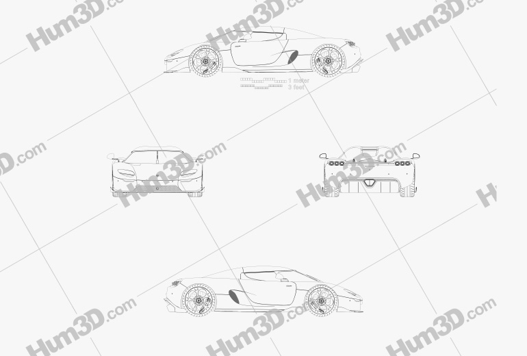 Koenigsegg CC 850 2023 Blueprint