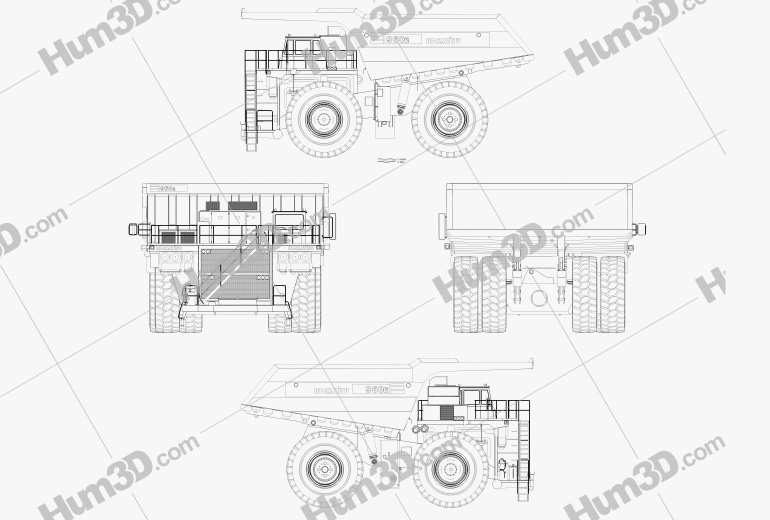 Komatsu 960E Muldenkipper 2017 Blueprint