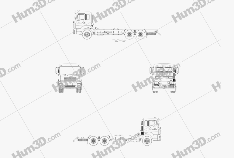 KrAZ 6511 Fahrgestell LKW 2014 Blueprint