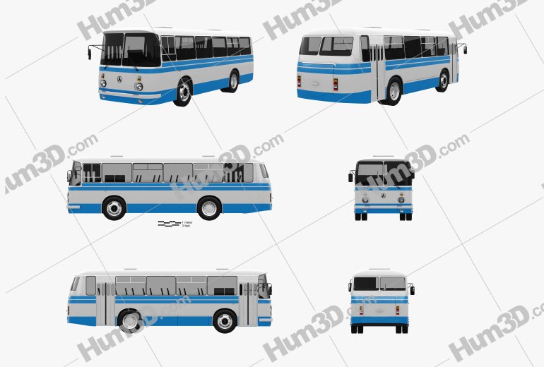LAZ 695N bus 1976 Blueprint Template