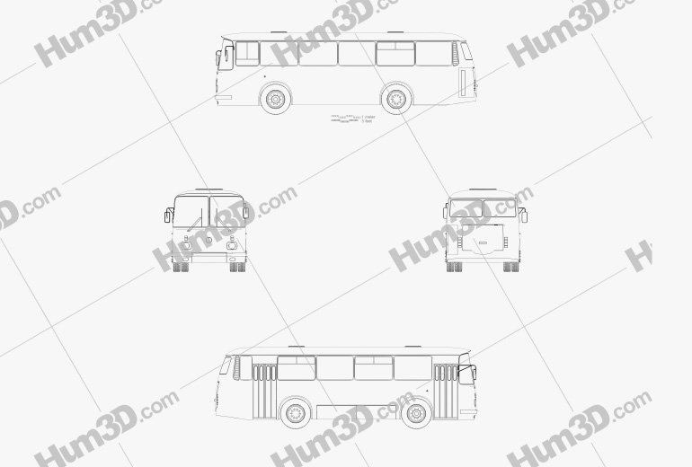 LAZ 695N Autobus 1976 Plan