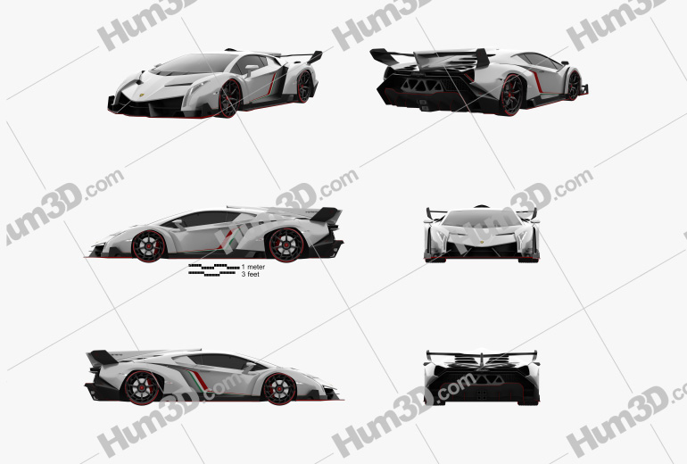 Lamborghini Veneno 2013 Blueprint Template