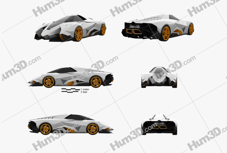Lamborghini Egoista 2014 Blueprint Template