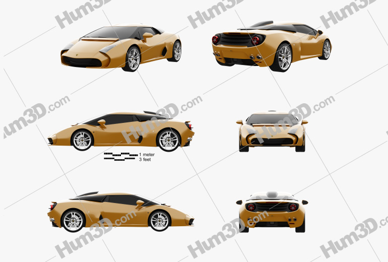 Lamborghini 5-95 Zagato 2014 Blueprint Template