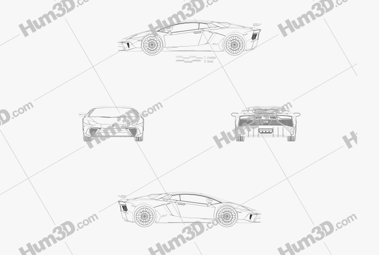 Lamborghini Aventador LP 750-4 Superveloce 2018 도면