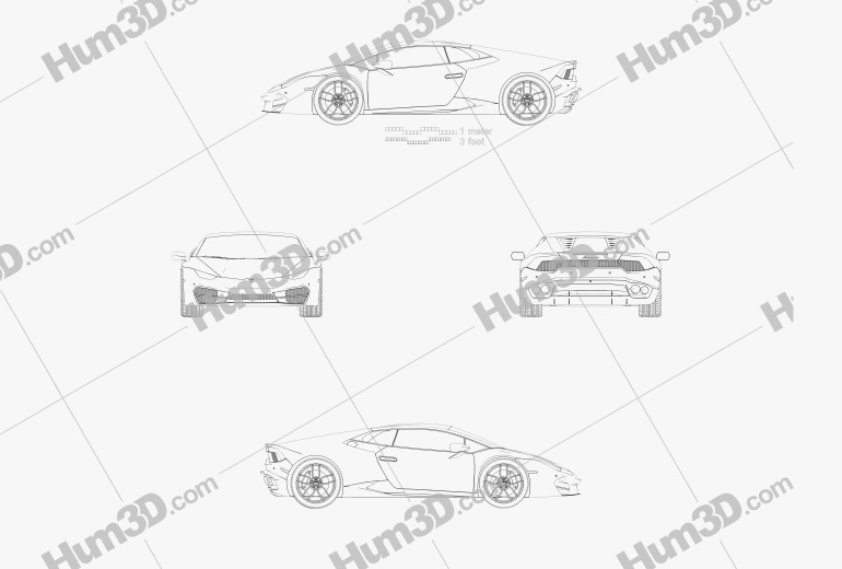 Lamborghini Huracan LP 580-2 2018 Blueprint