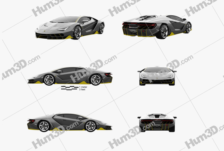 Lamborghini Centenario 2020 Blueprint Template